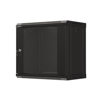 LANBERG 19" RACKOVÁ SKŘÍŇ PRO MONTÁŽ NA STĚNU 9U/540X350 (FLAT PACK) S PROSKLENÝMI DVEŘMI ČERNÁ