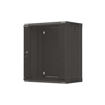 LANBERG 19" RACKOVÁ SKŘÍŇ PRO MONTÁŽ NA STĚNU 12U/540X350 (PLOCHÉ BALENÍ) S PROSKLENÝMI DVEŘMI ČERNÁ