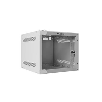 LANBERG RACKOVÁ SKŘÍŇ 10" NÁSTĚNNÁ 4U/280X310 (FLAT PACK) S PROSKLENÝMI DVEŘMI ŠEDÁ