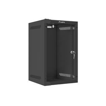 LANBERG RACKOVÁ SKRIŇA 10" PRO MONTÁŽ NA STENU 9U/280X310 (FLAT PACK) S PROSKLENÝMI DVERAMI ČIERNA