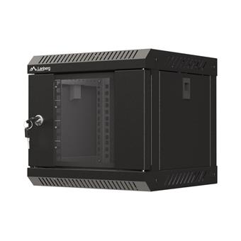 LANBERG RACKOVÁ SKŘÍŇ 10" NÁSTĚNNÁ 4U/300X300 (FLAT PACK) S PROSKLENÝMI DVEŘMI ČERNÁ