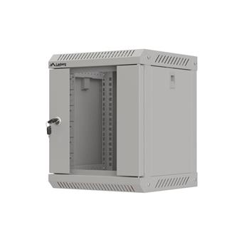 LANBERG RACKOVÁ SKŘÍŇ 10" NÁSTĚNNÁ 6U/300X300 (FLAT PACK) S PROSKLENÝMI DVEŘMI ŠEDÁ