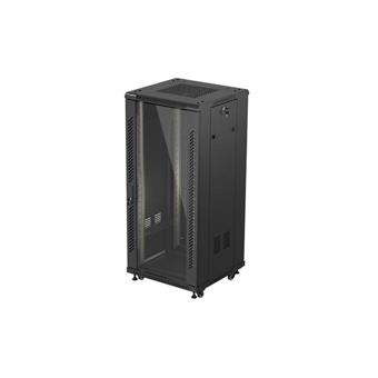 LANBERG 19" VOLNĚ STOJÍCÍ RACKOVÁ SKŘÍŇ 27U/600X600 (FLAT PACK) S PROSKLENÝMI DVEŘMI ČERNÁ