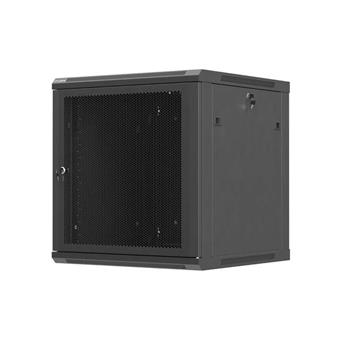 LANBERG NÁSTĚNNÁ INSTALAČNÍ SKŘÍŇ 19" 12U 600X600 ČERNÉ PERFOROVANÉ DVEŘE (PLOCHÉ BALENÍ)