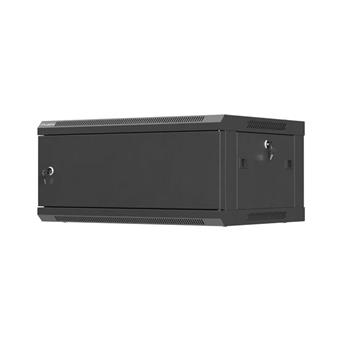 LANBERG  NÁSTĚNNÁ INSTALAČNÍ SKŘÍŇ 19" 4U 600X450 ČERNÉ KOVOVÉ DVEŘE (PLOCHÉ BALENÍ)