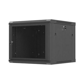 LANBERG NÁSTĚNNÁ INSTALAČNÍ SKŘÍŇ 19" 9U 600X600 ČERNÉ PERFOROVANÉ DVEŘE (PLOCHÉ BALENÍ)