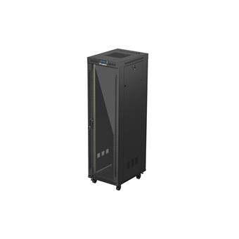 LANBERG 19" VOLNĚ STOJÍCÍ RACKOVÁ SKŘÍŇ 42U/600X800 (FLAT PACK) S PROSKLENÝMI DVEŘMI LCD ČERNÁ