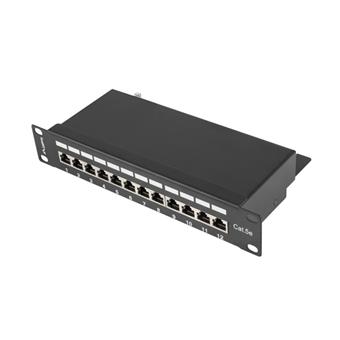PATCH PANEL 12PORT 1U 10?? CAT.5E FTP TIENENÝ ČIERN