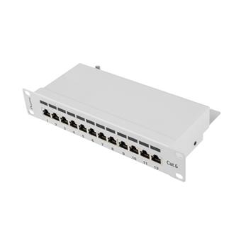 PATCH PANEL 12PORT 1U 10?? CAT.6 FTP TIENENÝ ŠEDÝ 