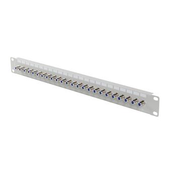 PATCH PANEL 24 PORTŮ 1U S KONEKTOREM TYPU F ŠEDÝ LANBERG