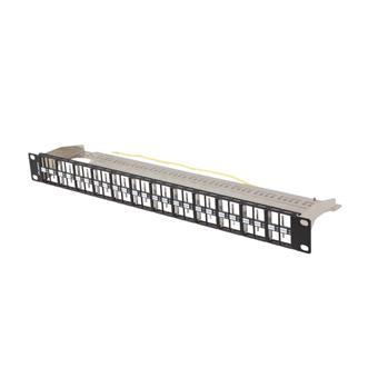 PATCH PANEL PRÁZDNÝ 48 PORTŮ 1U 19" FTP PRO MODULY KEYSTONE ČERNÝ LANBERG