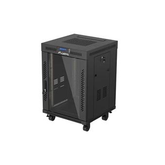 19" VOLNĚ STOJÍCÍ RACKOVÁ SKŘÍŇ 15U/600X600 (FLAT PACK) S PROSKLENÝMI DVEŘMI LCD ČERNÁ LANBERG V2