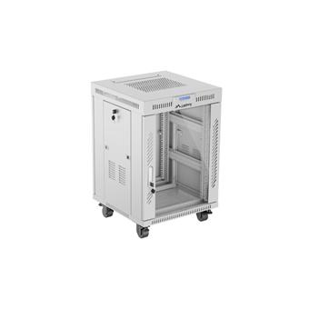 19" VOĽNE STOJÚCA RACKOVÁ SKRIŇA 15U 600X600 ŠEDÉ SKLENENÉ DVERE LCD LANBERG (FLAT PACK) V2