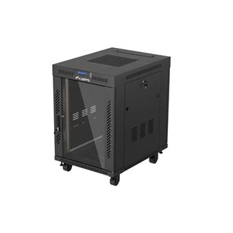 19" VOĽNE STOJÚCA RACKOVÁ SKRIŇA 15U/600X800 (FLAT PACK) S PRESKLENÝMI DVERAMI LCD ČIERNA LANBERG V2