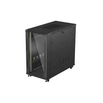 19" VOLNĚ STOJÍCÍ RACKOVÁ SKŘÍŇ 22U 600X1200 ČERNÉ SKLENĚNÉ DVEŘE LANBERG (PLOCHÉ BALENÍ)