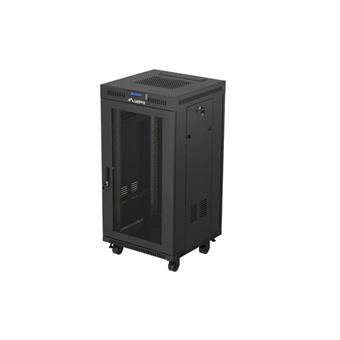 19" VOLNĚ STOJÍCÍ RACKOVÁ SKŘÍŇ 22U/600X600 (FLAT PACK) SE SÍŤOVÝMI DVEŘMI LCD ČERNÁ LANBERG V2