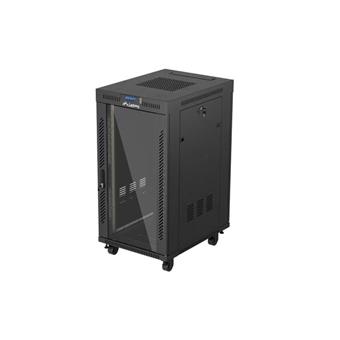 19" VOLNĚ STOJÍCÍ RACKOVÁ SKŘÍŇ 22U 600X800 ČERNÉ SKLENĚNÉ DVEŘE LANBERG (PLOCHÉ BALENÍ) V2