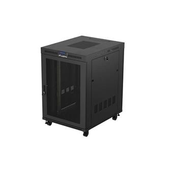 19" VOĽNE STOJÚCA RACKOVÁ SKRIŇA 22U/800X1000 (FLAT PACK) SO SIEŤOVÝMI DVERAMI LCD ČIERNA LANBERG V2