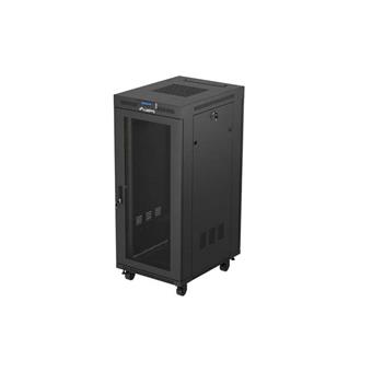 19" VOĽNE STOJÚCA RACKOVÁ SKRIŇA 27U/600X800 (FLAT PACK) SO SIEŤOVÝMI DVERAMI LCD ČIERNA LANBERG V2