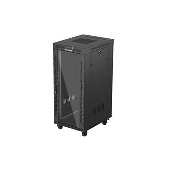 19" VOLNĚ STOJÍCÍ RACKOVÁ SKŘÍŇ 27U/600X800 (FLAT PACK) S PROSKLENÝMI DVEŘMI LCD ČERNÁ LANBERG V2