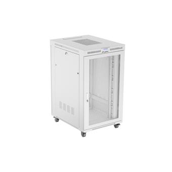 19" VOLNĚ STOJÍCÍ RACKOVÁ SKŘÍŇ 27U 800X1000 ŠEDÁ LCD S PERFOROVANÝMI DVEŘMI LANBERG (PLOCHÉ BALENÍ)