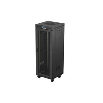 19" VOLNĚ STOJÍCÍ RACKOVÁ SKŘÍŇ 32U 600X600 ČERNÁ LCD S PERFOROVANÝMI DVEŘMI LANBERG (PLOCHÉ BALENÍ)