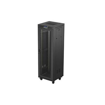 19" VOLNĚ STOJÍCÍ RACKOVÁ SKŘÍŇ 37U 600X600 ČERNÁ LCD S PERFOROVANÝMI DVEŘMI LANBERG (PLOCHÉ BALENÍ)