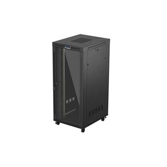 19" VOLNĚ STOJÍCÍ RACKOVÁ SKŘÍŇ 37U/800X1000 (FLAT PACK) S PROSKLENÝMI DVEŘMI LCD ČERNÁ LANBERG V2