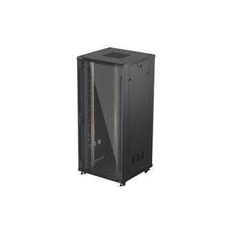 19" VOĽNE STOJÚCA RACKOVÁ SKRIŇA 37U 800X800 ČIERNE SKLENENÉ DVERE LANBERG (PLOCHÉ BALENIE)