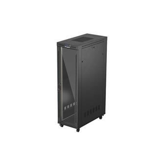 19" VOLNĚ STOJÍCÍ RACKOVÁ SKŘÍŇ 42U 600X1200 ČERNÉ SKLENĚNÉ DVEŘE LCD LANBERG (FLAT PACK) V2