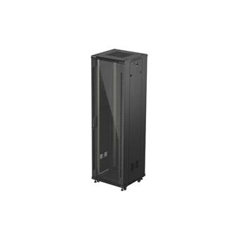 19" VOLNĚ STOJÍCÍ RACKOVÁ SKŘÍŇ 42U/600X600 (FLAT PACK) S PROSKLENÝMI DVEŘMI ČERNÁ LANBERG