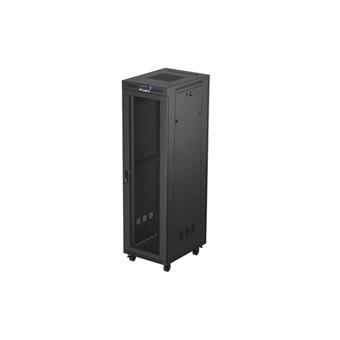19" VOLNĚ STOJÍCÍ RACKOVÁ SKŘÍŇ 42U/600X800 (FLAT PACK) SE SÍŤOVÝMI DVEŘMI LCD ČERNÁ LANBERG V2