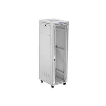 19" VOĽNE STOJÚCA RACKOVÁ SKRIŇA 42U 600X800 ŠEDÉ SKLENENÉ DVERE LCD LANBERG (FLAT PACK) V2