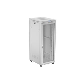 19" VOLNĚ STOJÍCÍ RACKOVÁ SKŘÍŇ 42U 800X1000 ŠEDÁ LCD S PERFOROVANÝMI DVEŘMI LANBERG (PLOCHÉ BALENÍ)