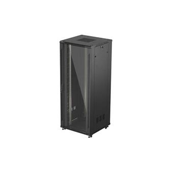 19" VOLNĚ STOJÍCÍ RACKOVÁ SKŘÍŇ 42U 800X800 ČERNÉ SKLENĚNÉ DVEŘE LANBERG (PLOCHÉ BALENÍ)