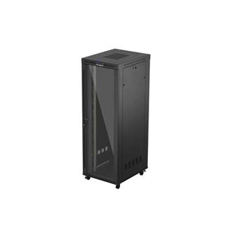 19" VOLNĚ STOJÍCÍ RACKOVÁ SKŘÍŇ 47U/800X1000 (FLAT PACK) S PROSKLENÝMI DVEŘMI LCD ČERNÁ LANBERG V2