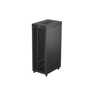 19" VOLNĚ STOJÍCÍ RACKOVÁ SKŘÍŇ 47U 800X1200 ČERNÝ LCD S PERFOROVANÝMI DVEŘMI LANBERG (FLAT PACK) V2