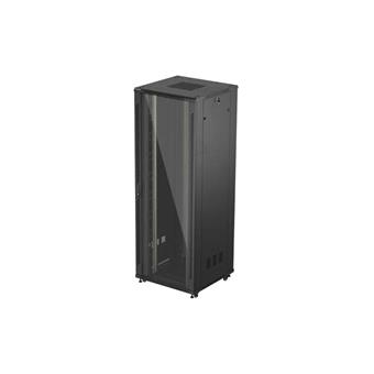 19" VOLNĚ STOJÍCÍ RACKOVÁ SKŘÍŇ 47U 800X800 ČERNÉ SKLENĚNÉ DVEŘE LANBERG (PLOCHÉ BALENÍ)