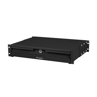 19" 2U 360MM ČIERNA SKRIŇOVÁ ZÁSUVKA LANBERG (2U/483X360MM NOSNOSŤ DO 90KG, 4BODOVÁ MONTÁŽ)