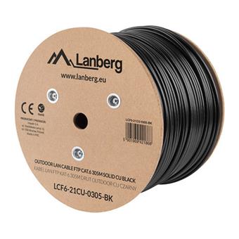 LAN KABEL CAT.6 FTP 305M PEVNÝ VENKOVNÍ CU ČERNÝ F