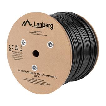 LAN KABEL CAT.6A SFTP 305M PEVNÝ VENKOVNÍ CU ČERNÝ
