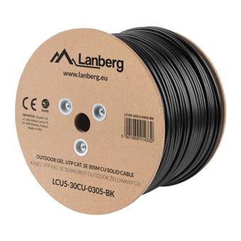 LAN KABEL CAT.5E UTP 305M PEVNÝ VENKOVNÍ KABEL S G