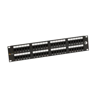 19" Patch panel Solarix 48 x RJ45 CAT6 UTP černý