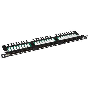 19" Patch panel Solarix 24xRJ45 CAT5E UTP černý