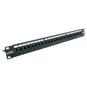 19" Patch panel Solarix 24 x RJ45 CAT6 UTP černý