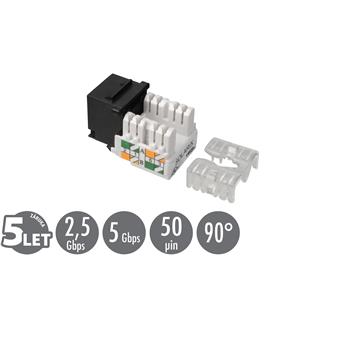 Zařezávací keystone Solarix CAT5E UTP svorkovnice 90° SXKJ-5E-UTP-BK-90