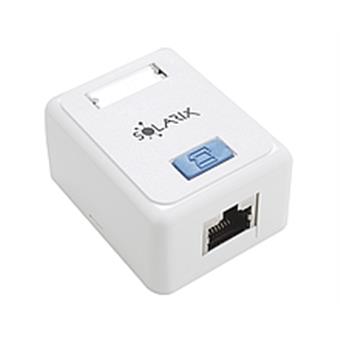 Zásuvka Solarix CAT5E STP 1 x RJ45 na omítku bílá