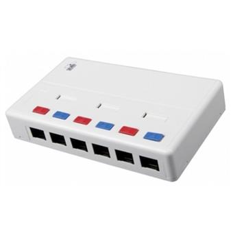 Víceportový box Solarix CAT5E UTP 6 x RJ45 bílý