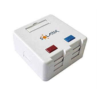 Zásuvka modulární Solarix pro 2 keystony na omítku bílá SXMO-2-0-WH