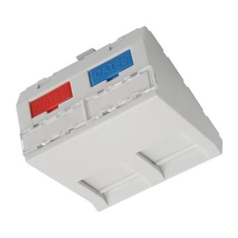 Modul French style Solarix 45x45mm pro 2 keystony úhlový bílý